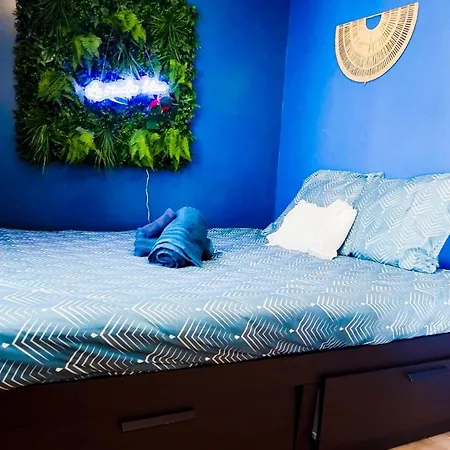 Bleu, Ideal Pour Faire Halte A 2 Min Du Centre Appartement